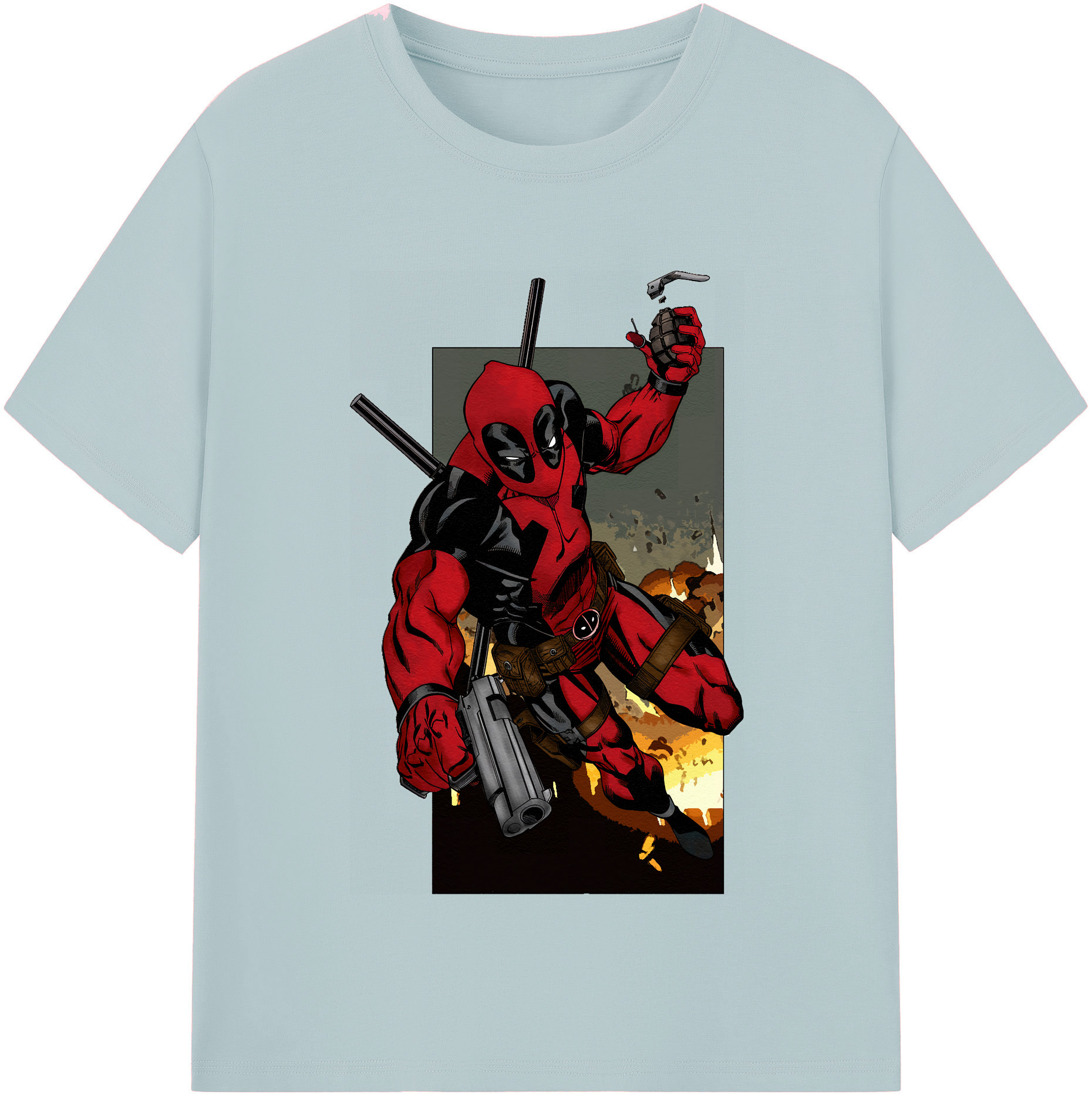 （画像用） Deadpool デッドプール 綿100％半袖Tシャツ（フロントプリント）